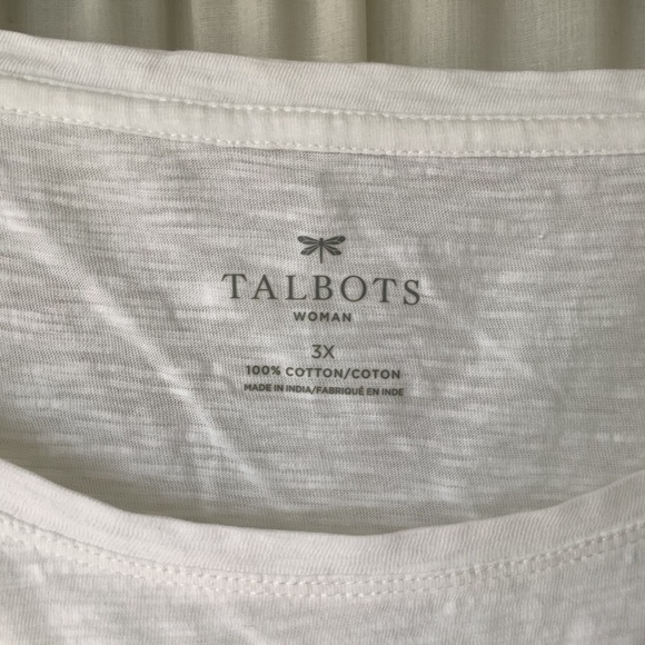 Talbots Womans Cotton Top With Beaded Pineapple Long Sleeved Size 2X - Picture 6 of 6